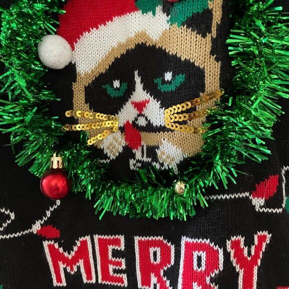 No Boundaries Juniors This Is As Merry As It Gets Christmas Grumpy Cat Sweater - Picture 5 of 14